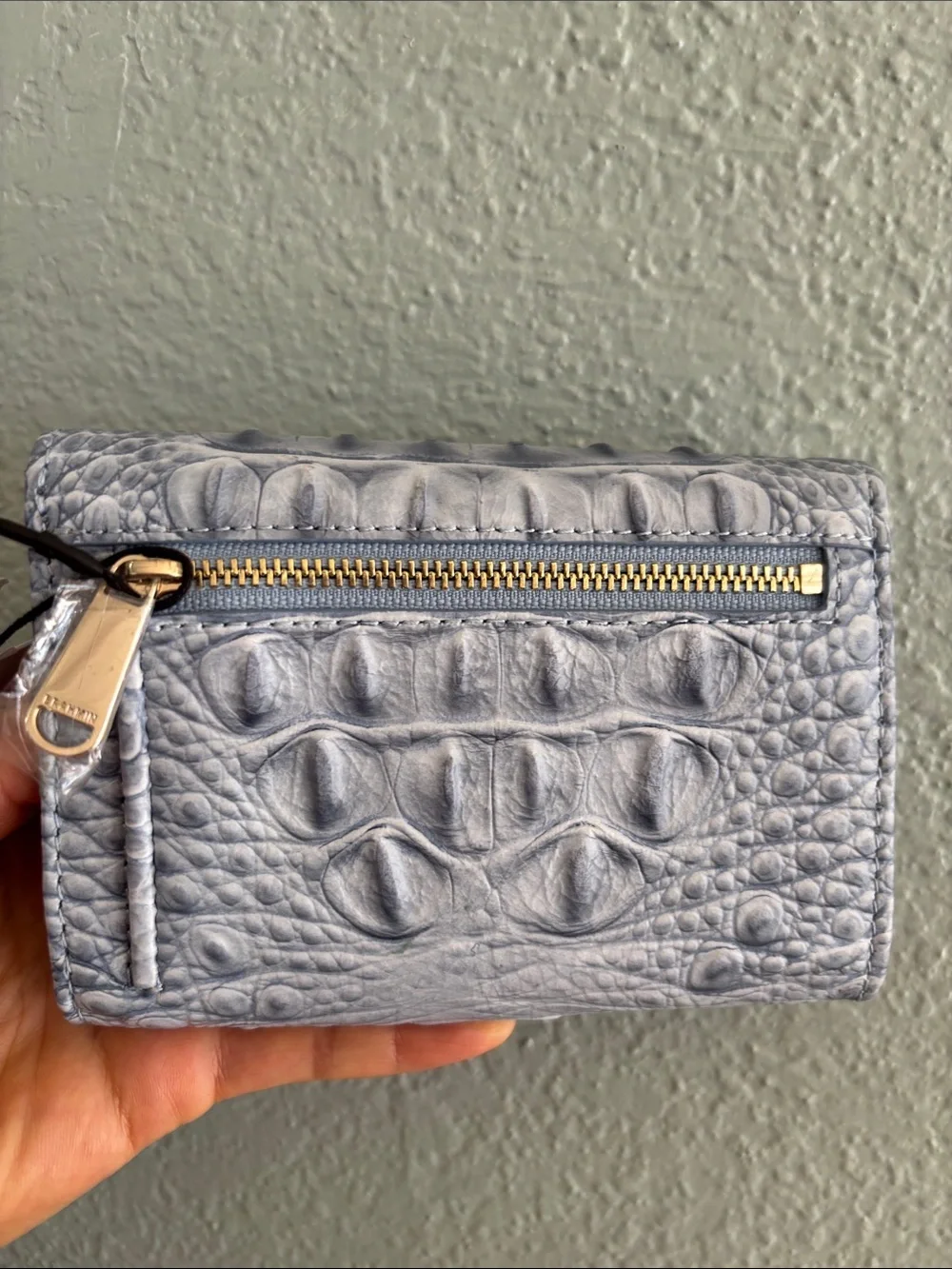 Brahmin Kerra Croc-Embossed Leather Wallet blue